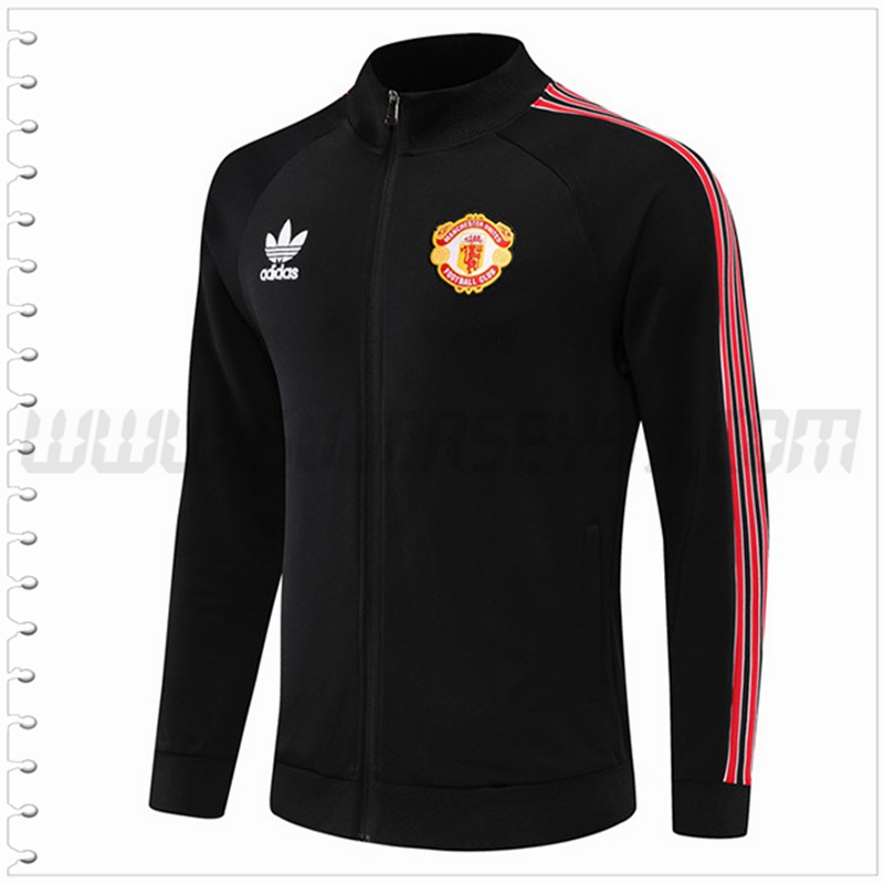 Chaqueta Futbol Manchester United Clover Negro 2022 2023