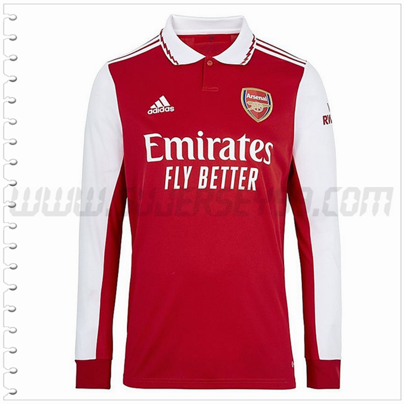 Primera Nuevo Camiseta FC Arsenal Manga Larga Rojo Blanco 2022 2023