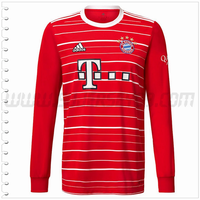 Primera Nuevo Camiseta Bayern Munich Manga Larga Rojo 2022 2023