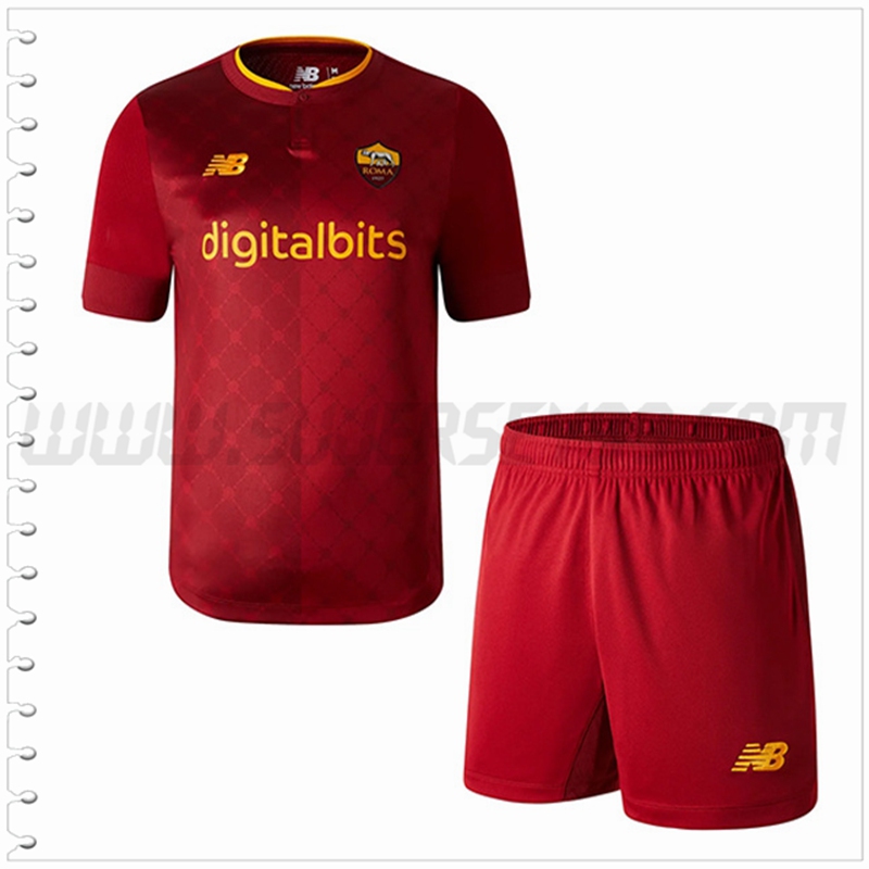 Nuevo Equipacion del AS Roma Ninos Rojo 2022 2023