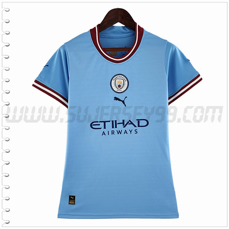 Primera Camiseta Futbol Manchester City Mujer 2022 2023