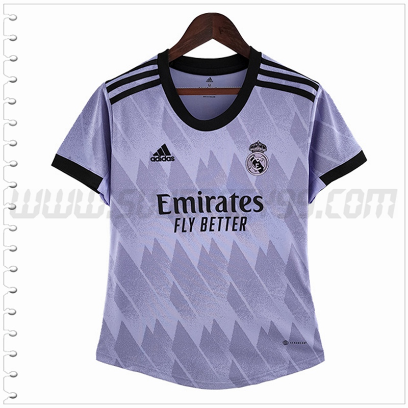 Segunda Camiseta Futbol Real Madrid Mujer 2022 2023