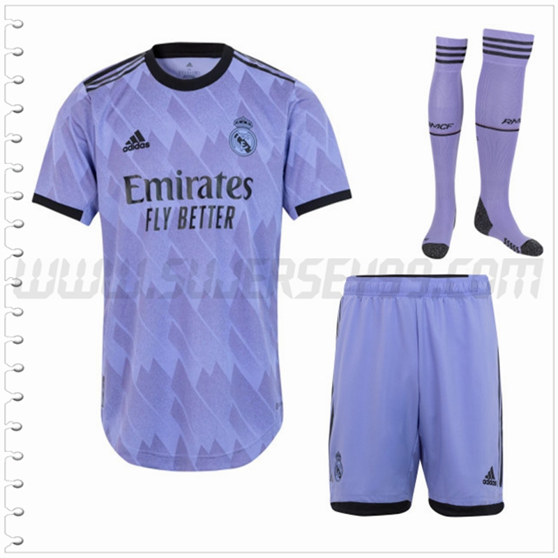 Segunda Equipacion del Real Madrid Violeta (Pantalones + Calcetines) 2022 2023