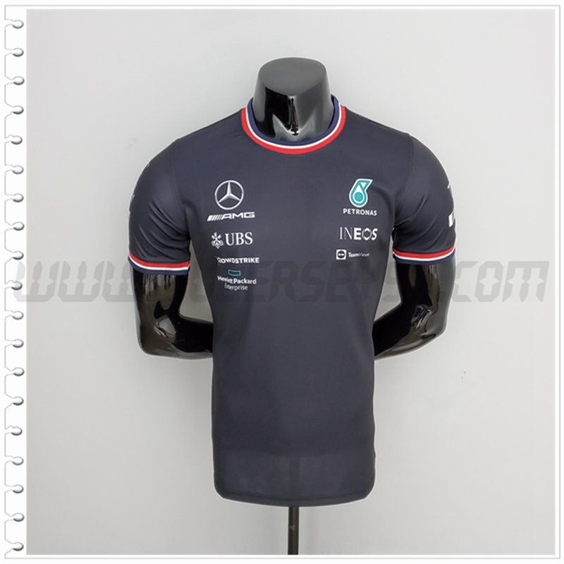 Camiseta de Manga Corta F1 Mercedes Benz Negro 2022