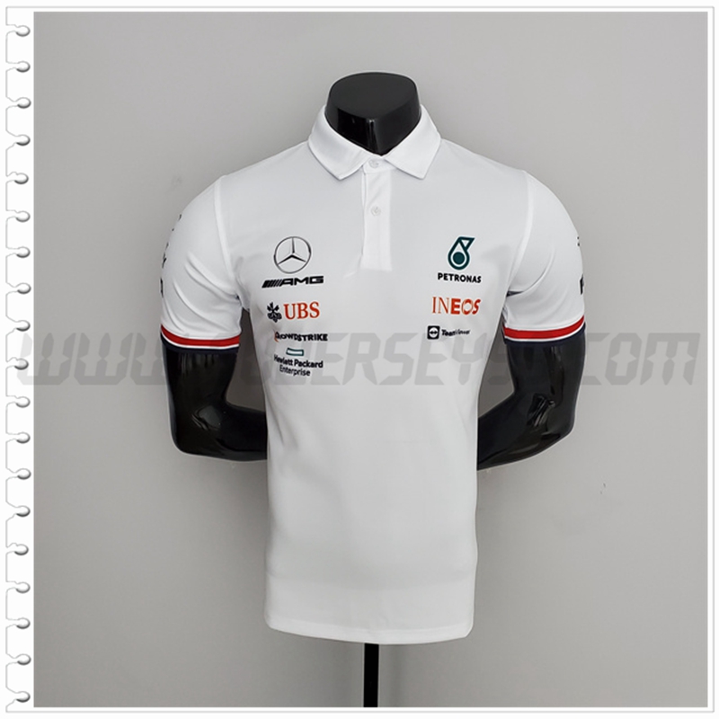 Camiseta Polo F1 Mercedes Benz Blanco 2022