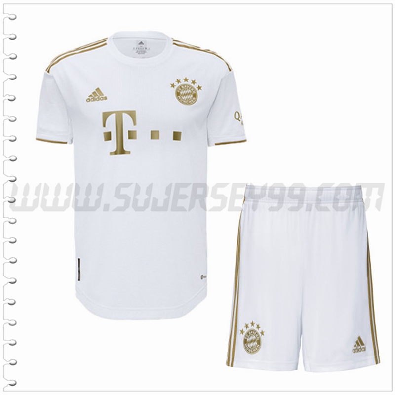 Segunda Equipacion del Bayern Munich + Pantalones Cortos 2022 2023