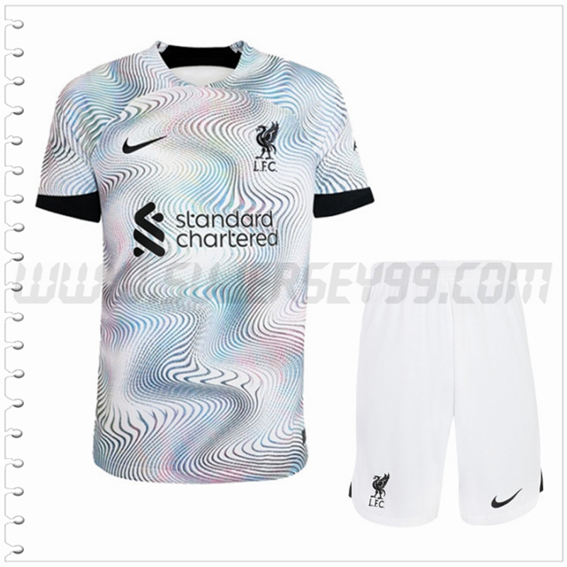 Segunda Equipacion del FC Liverpool + Pantalones Cortos 2022 2023