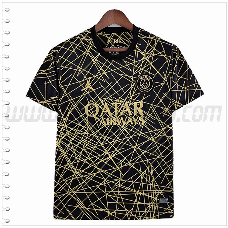 Camiseta Entrenamiento Jordan PSG Negro/Amarillo 2022 2023