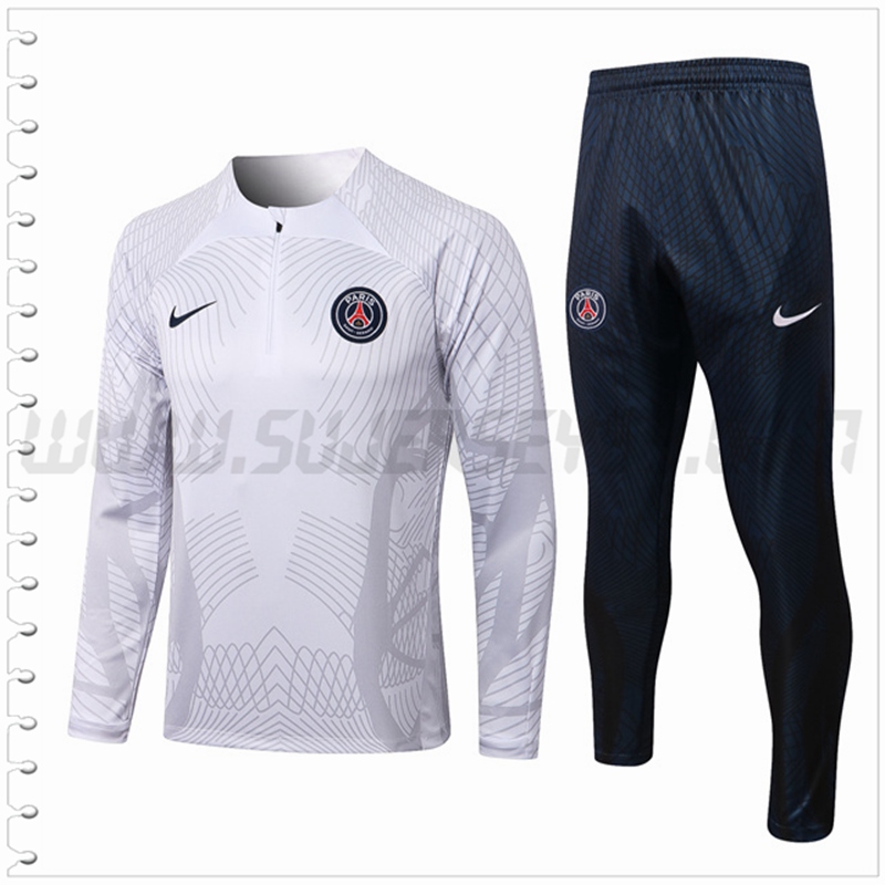 Chandal Futbol PSG Pattern Blanco 2022 2023