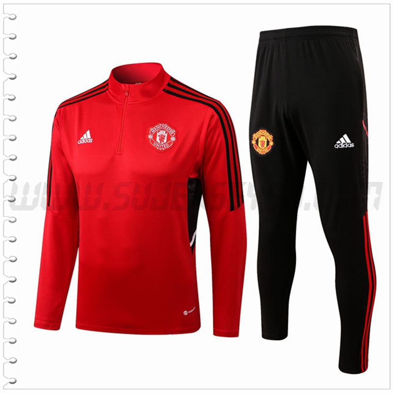 Chandal Futbol Manchester United Rojo/Negro 2022 2023