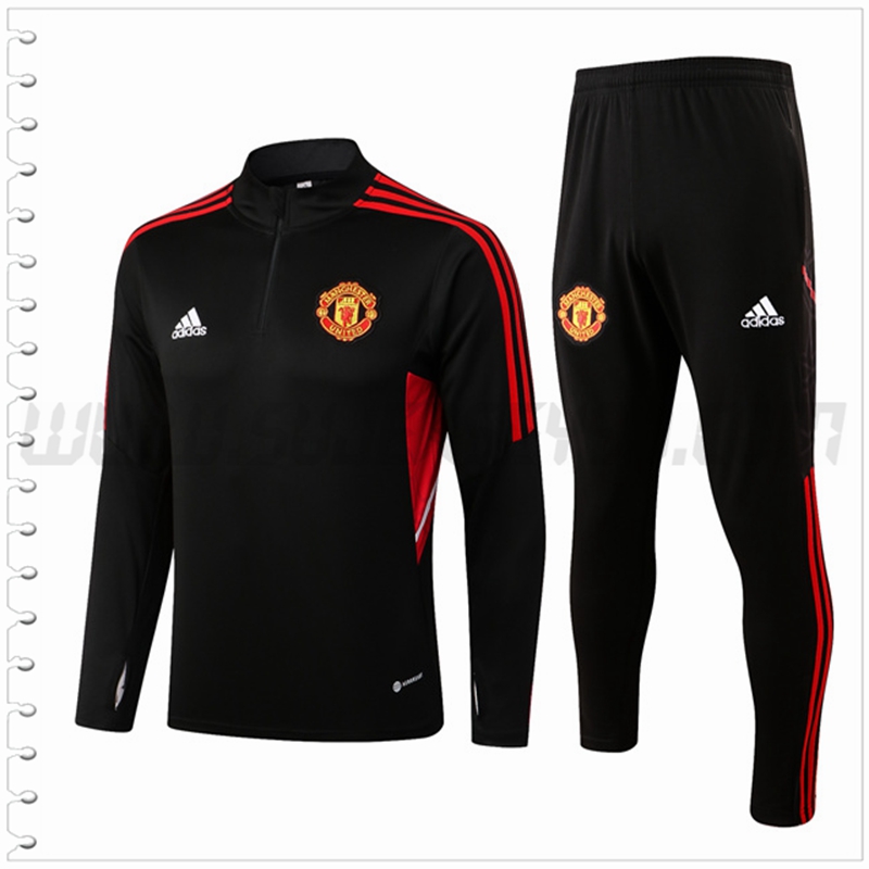 Chandal Futbol Manchester United Negro/Rojo 2022 2023