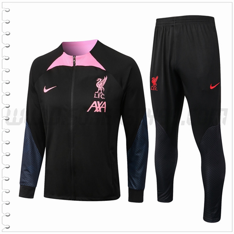 Chaqueta Chandal Futbol FC Liverpool Negro/Rosa 2022 2023