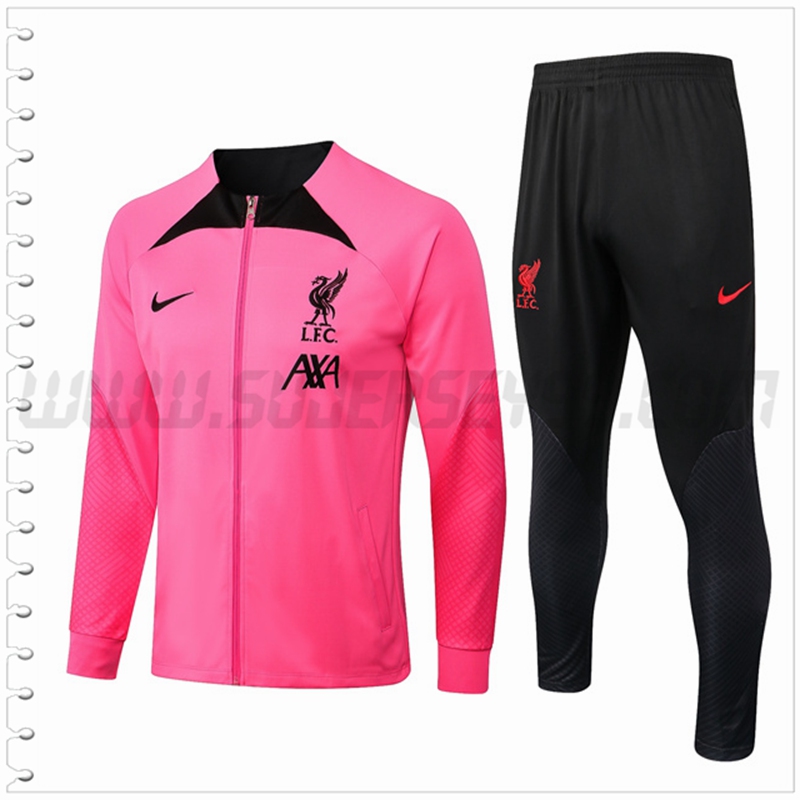 Chaqueta Chandal Futbol FC Liverpool Rosa/Negro 2022 2023