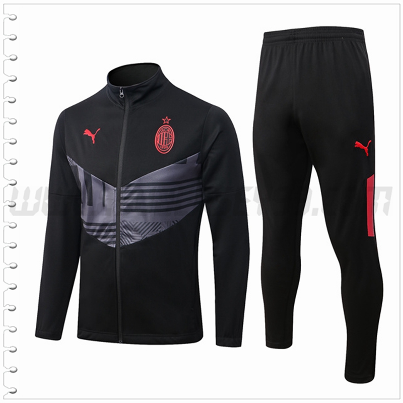 Chaqueta Chandal Futbol AC Milan Negro/Gris 2022 2023