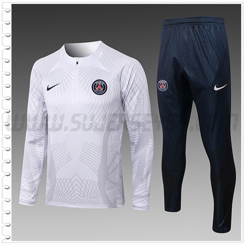 Chandal Futbol PSG Ninos Pattern Blanco 2022 2023