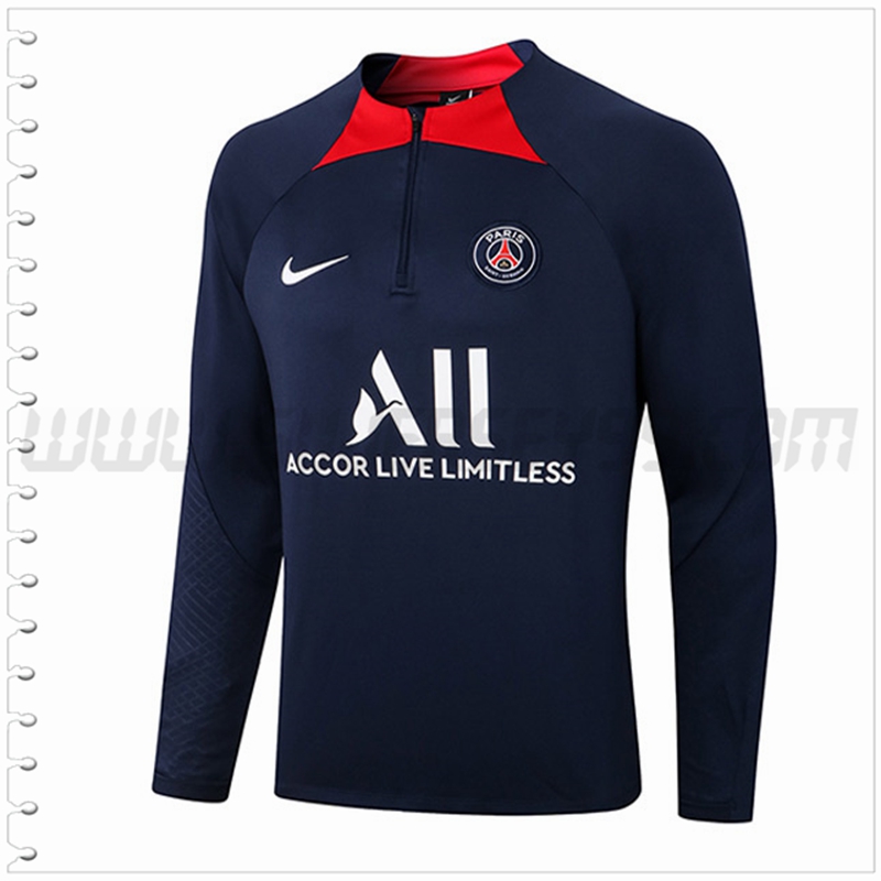 Sudadera Entrenamiento PSG Azul Marino/Rojo 2022 2023