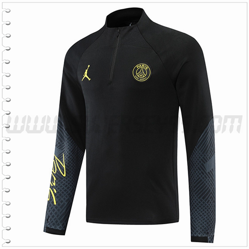 Sudadera Entrenamiento Jordan PSG Negro/Gris 2022 2023