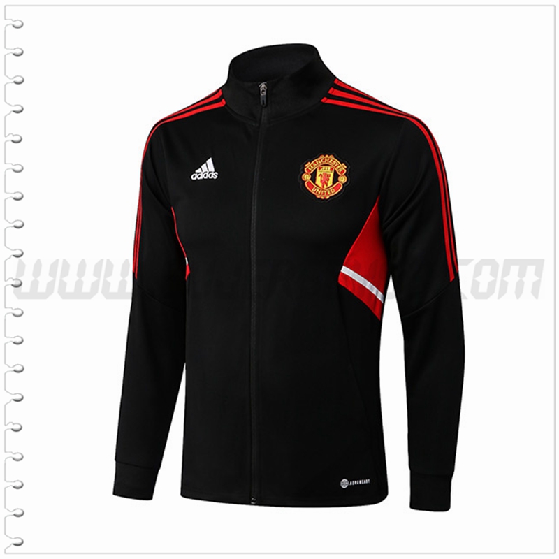 Chaqueta Futbol Manchester United Negro/Rojo 2022 2023