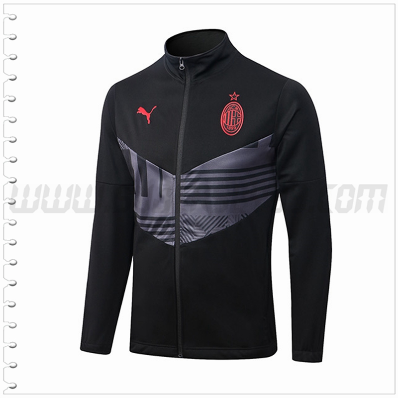 Chaqueta Futbol AC Milan Negro/Gris 2022 2023