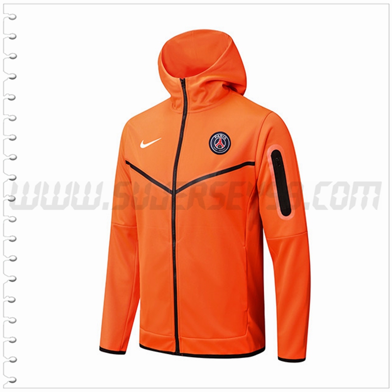 Chaqueta con Capucha PSG Naranja 2022 2023