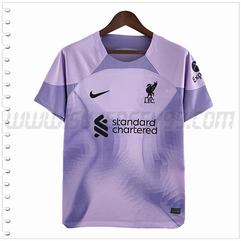 Nuevo Camiseta Portero FC Liverpool Púrpura 2022 2023