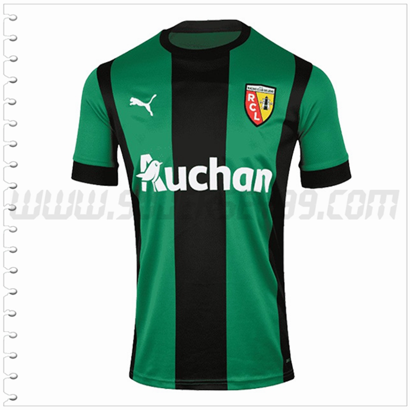 Segunda Nuevo Camiseta RC Lens Verde Negro 2022 2023