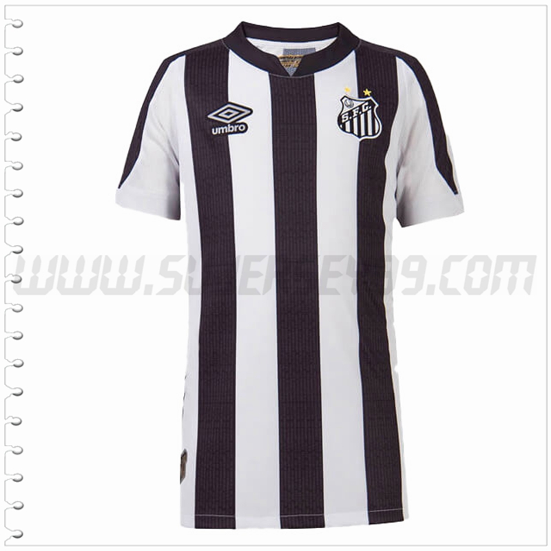 Segunda Nuevo Camiseta Santos Blanco Negro 2022 2023