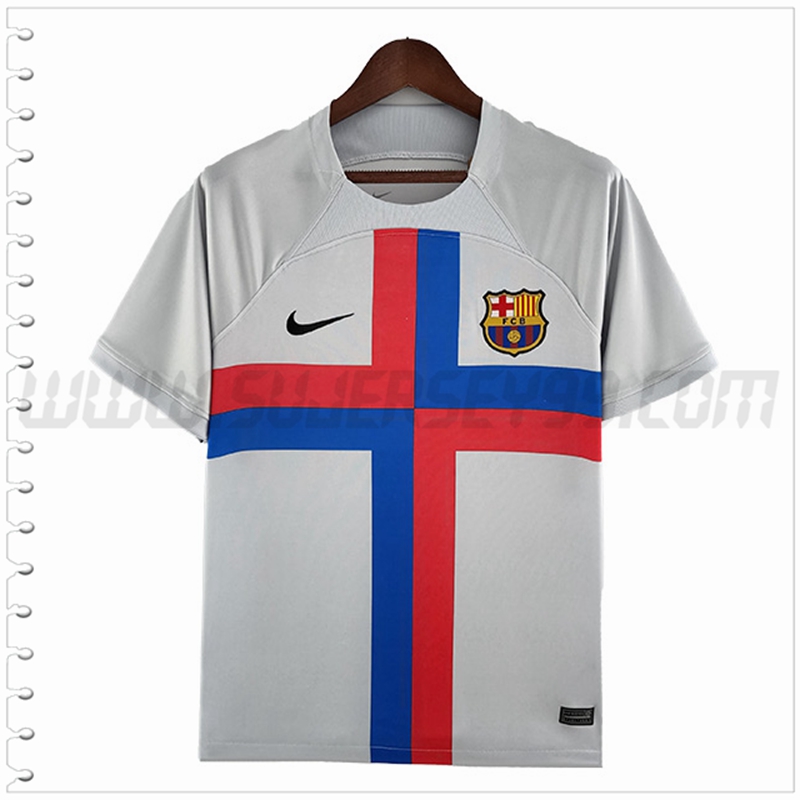 Tercera Camiseta Futbol FC Barcelona Blanco 2022 2023