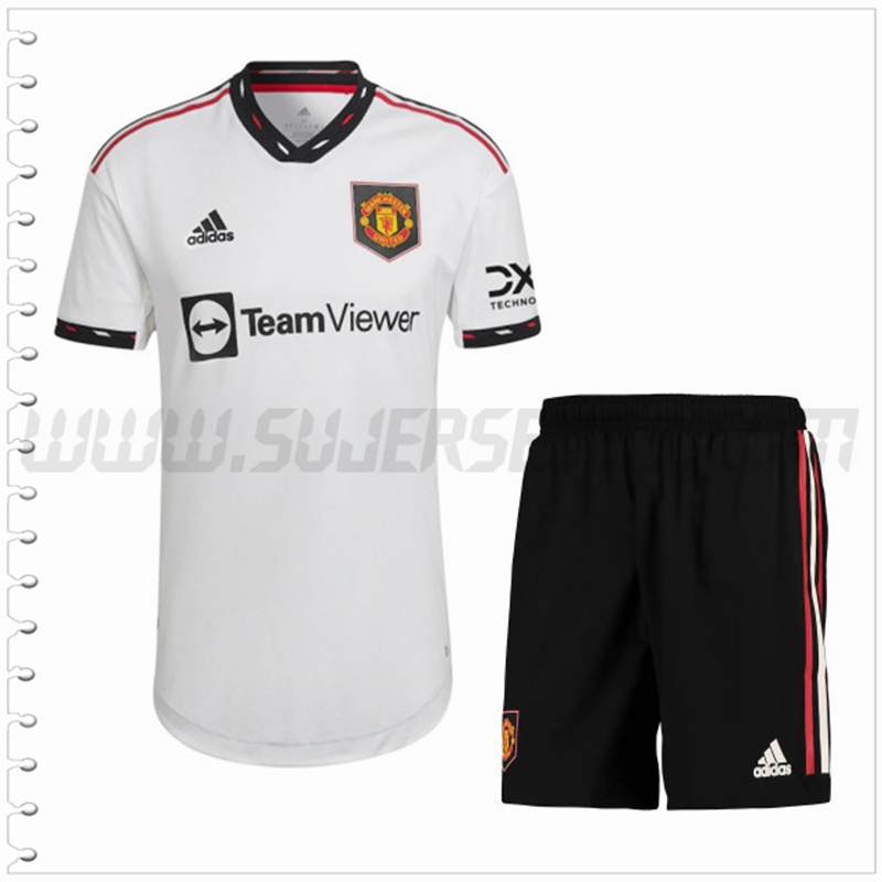 Segunda Equipacion del Manchester United + Pantalones Cortos 2022 2023