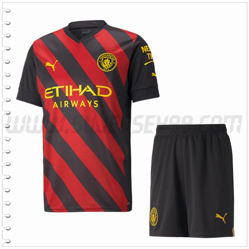 Segunda Equipacion del Manchester City + Pantalones Cortos 2022 2023