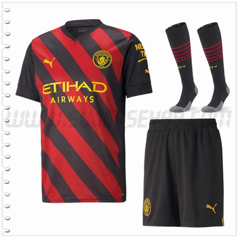 Segunda Equipacion del Manchester City (Pantalones + Calcetines) 2022 2023