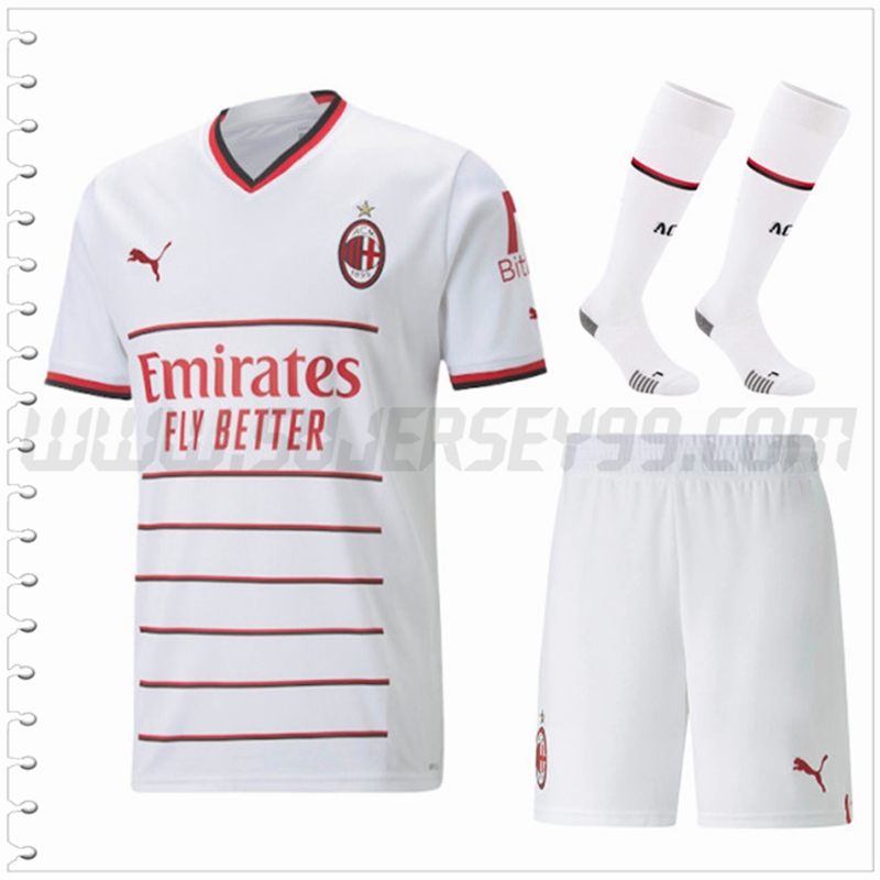 Segunda Equipacion del AC Milan (Pantalones + Calcetines) 2022 2023