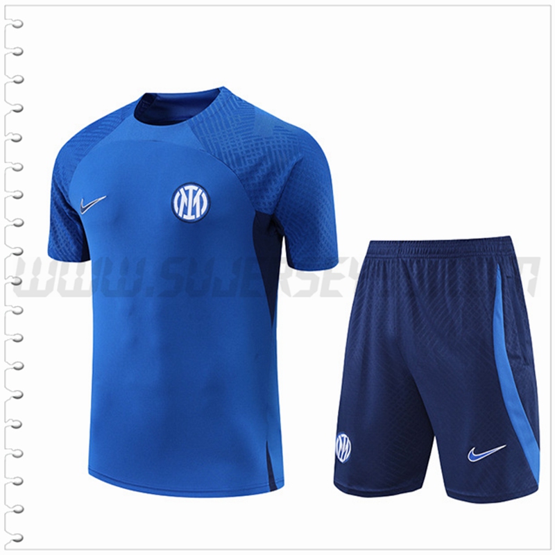 Camiseta Entrenamiento Inter Milan + Pantalones Cortos Azul 2022 2023