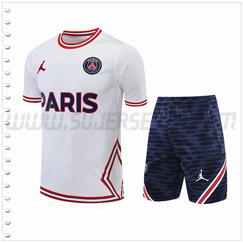 Camiseta Entrenamiento Jondan PSG + Pantalones Cortos Blanco 2022 2023