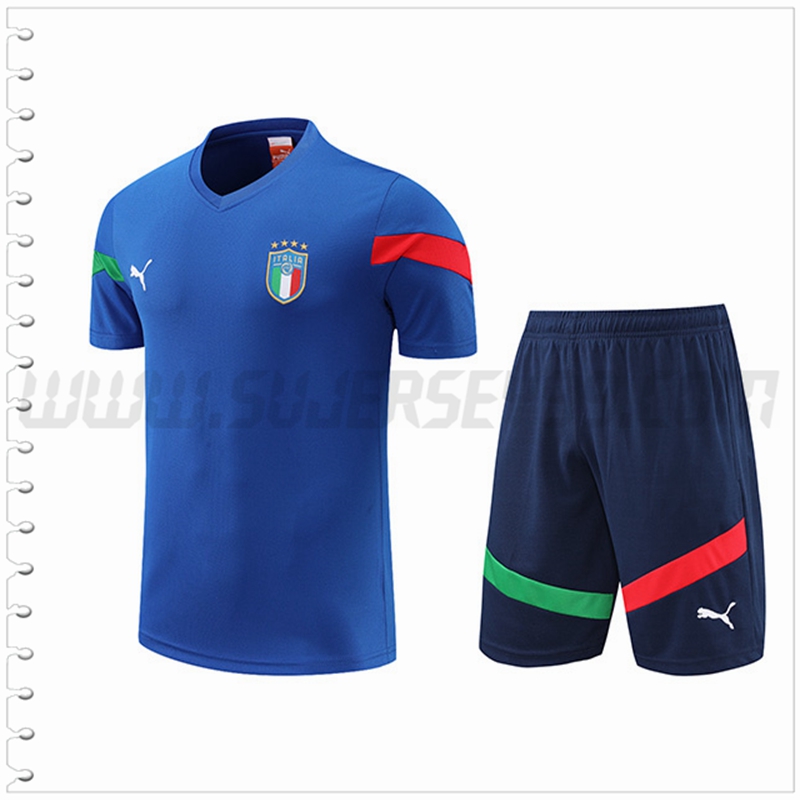 Camiseta Entrenamiento Italia + Pantalones Cortos Azul 2022 2023