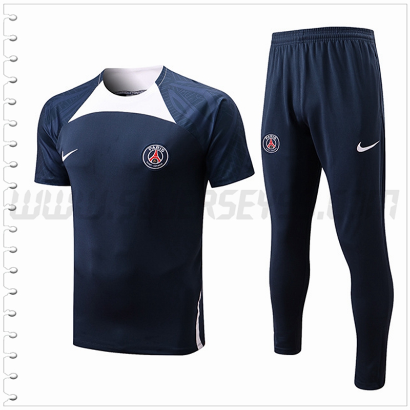 Camiseta Entrenamiento PSG + Pantalones Blanco/Azul 2022 2023