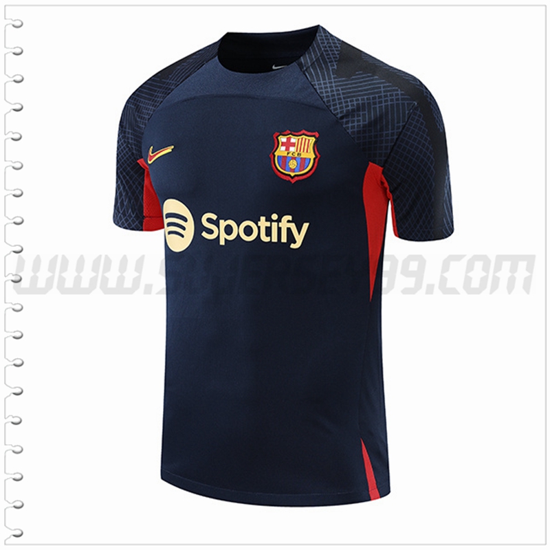 Camiseta Entrenamiento FC Barcelona Azul Marino/Rojo 2022 2023