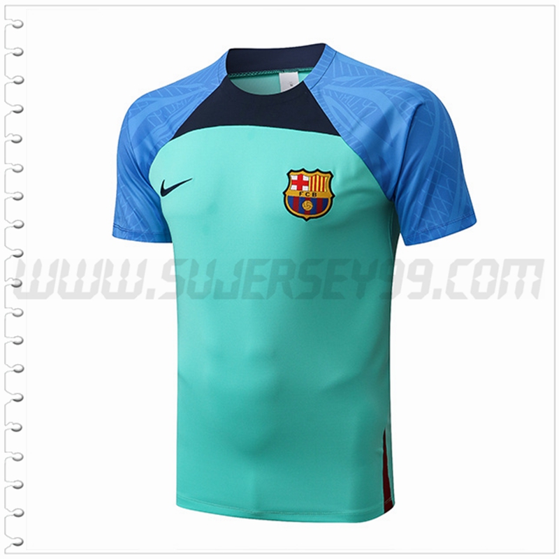 Camiseta Entrenamiento FC Barcelona Azul/Verde 2022 2023