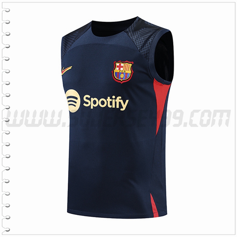 Camiseta Entrenamiento Sin Mangas FC Barcelona Azul Marino 2022 2023