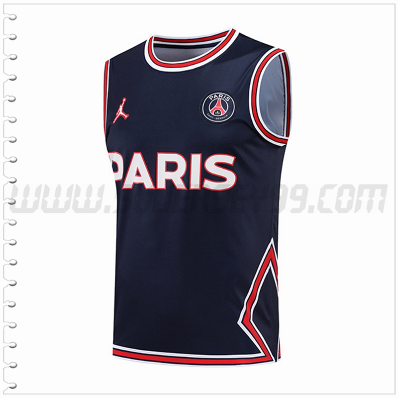 Camiseta Entrenamiento Sin Mangas Jondan PSG Azul Marino 2022 2023