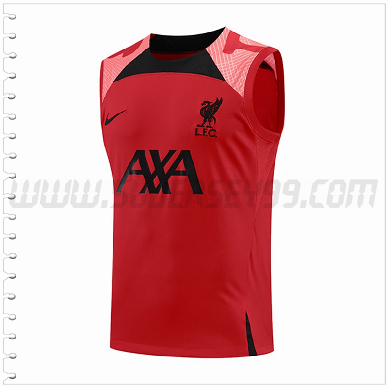 Camiseta Entrenamiento Sin Mangas FC Liverpool Rojo/Negro 2022 2023