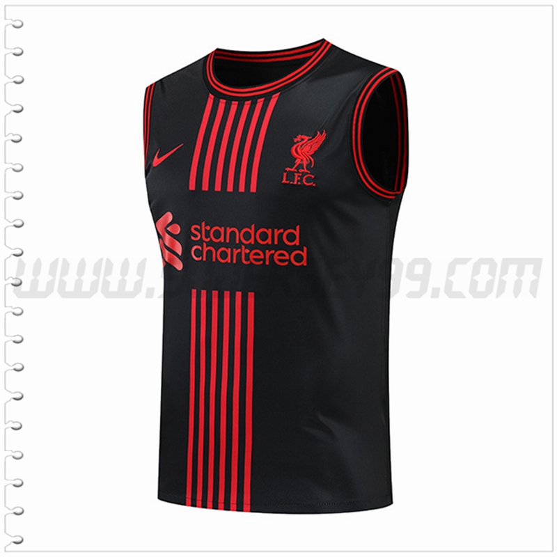 Camiseta Entrenamiento Sin Mangas FC Liverpool Negro 2022 2023