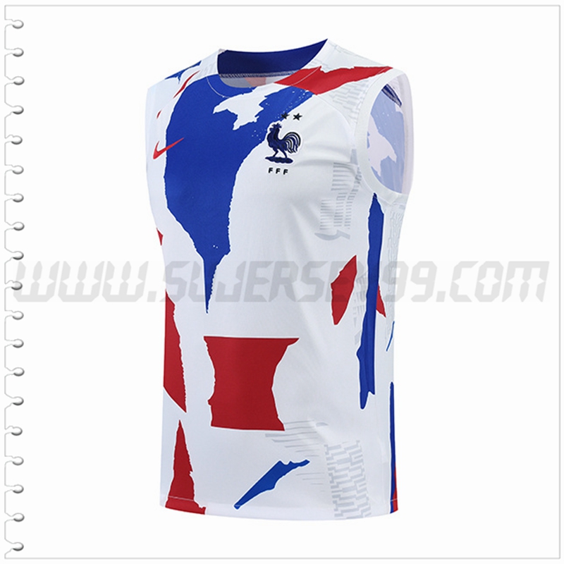 Camiseta Entrenamiento Sin Mangas Francia Rojo/Negro/Blanco 2022 2023