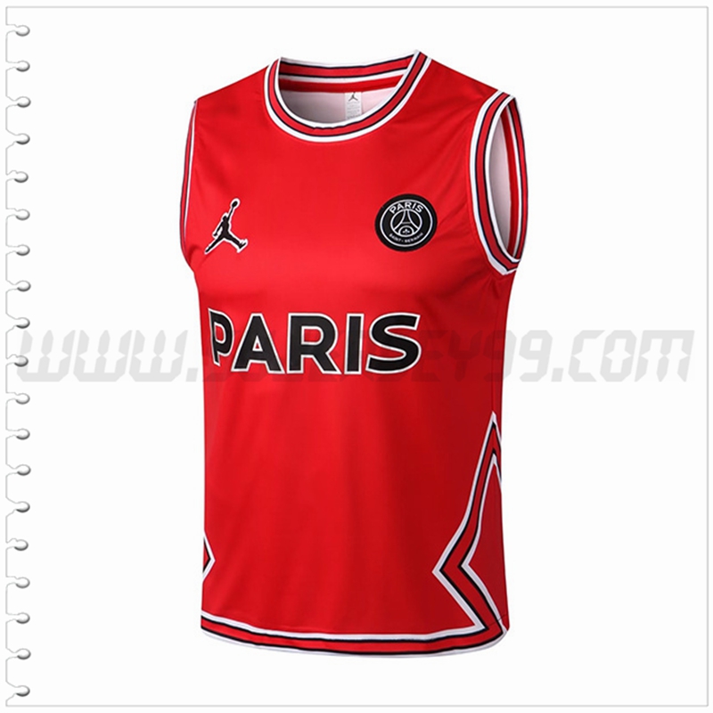 Camiseta Entrenamiento Sin Mangas Jondan PSG Rojo 2022 2023