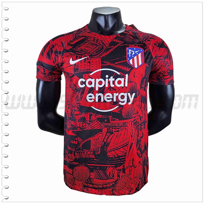 Camiseta Entrenamiento Atletico Madrid Rojo/Negro 2022 2023