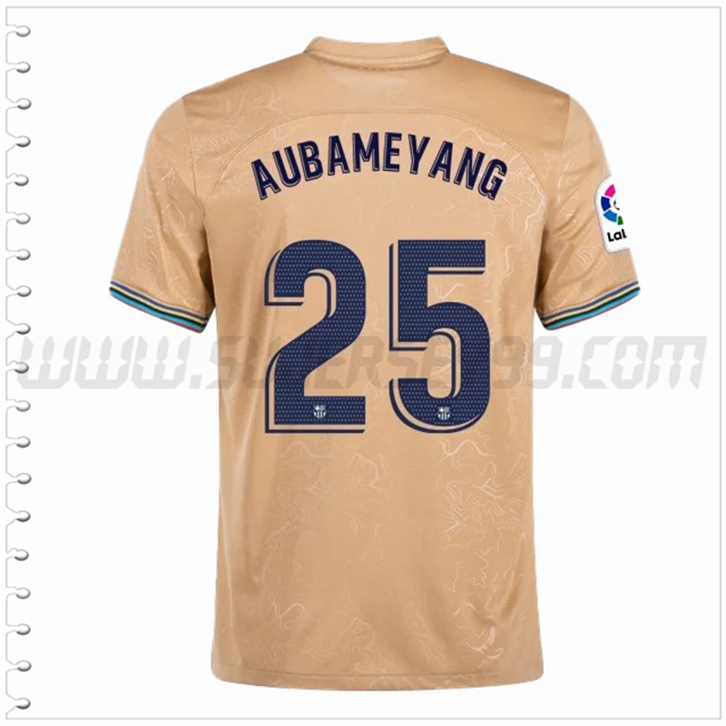 Segunda Camiseta Futbol FC Barcelona AUBAMEYANG #25 2022 2023