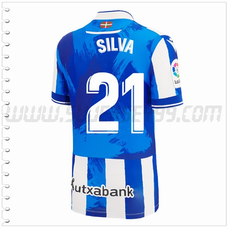 Primera Camiseta Futbol Real Sociedad SILVA #21 2022 2023