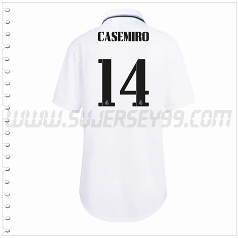 Primera Camiseta Futbol Real Madrid CASEMIRO #14 2022 2023