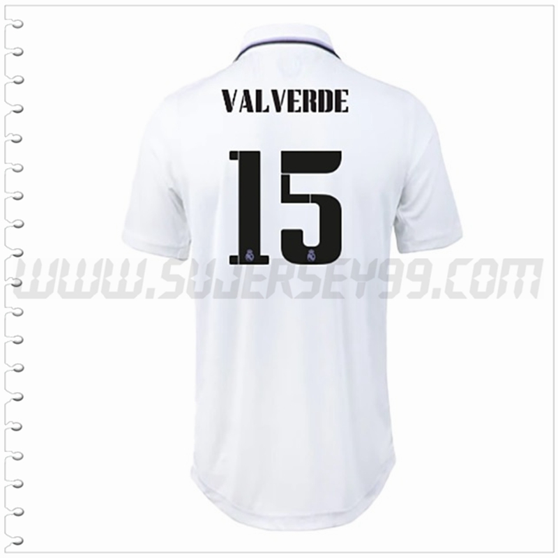 Primera Camiseta Futbol Real Madrid VALVERDE #15 2022 2023