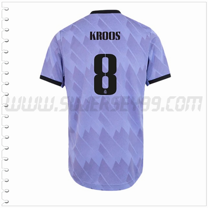 Segunda Camiseta Futbol Real Madrid KROOS #8 2022 2023